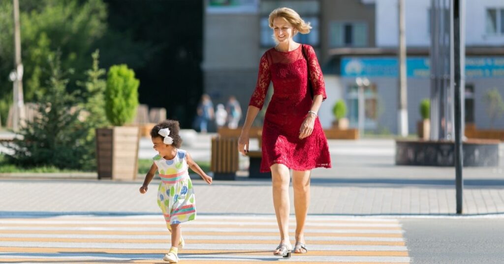 Little girl running away from her mom. Prevent your child with autism from elopement.