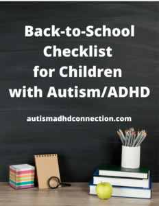 Cover of Back-to-School Checklist free download for children with autism and ADHD