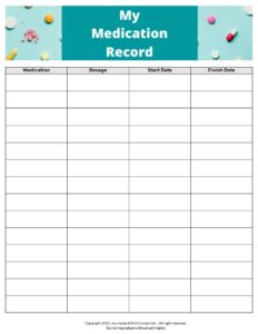 My Medication Record log